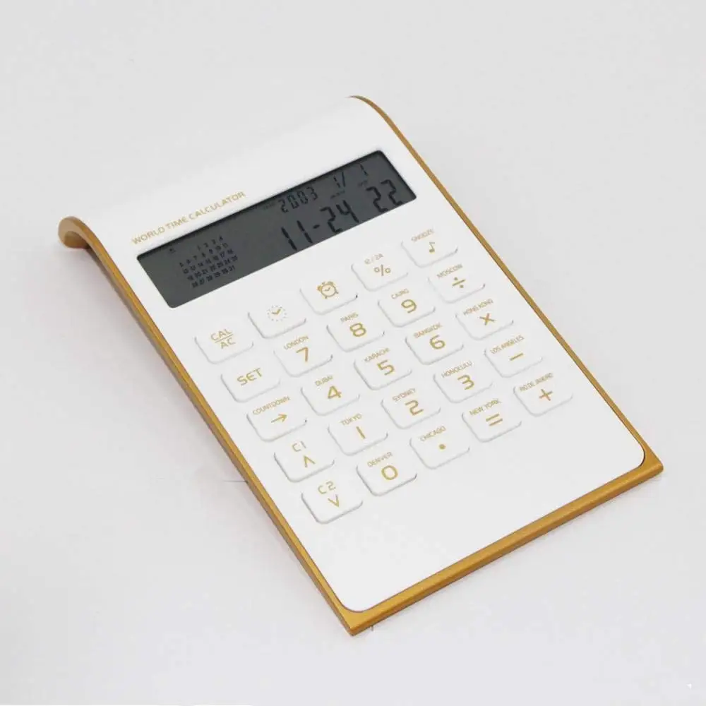 عشوائي اللون البلاستيك الغرض العام حاسبة 8 أرقام الأعمال المدرسة حاسبة مع ساعة تنبيه الاستخدام