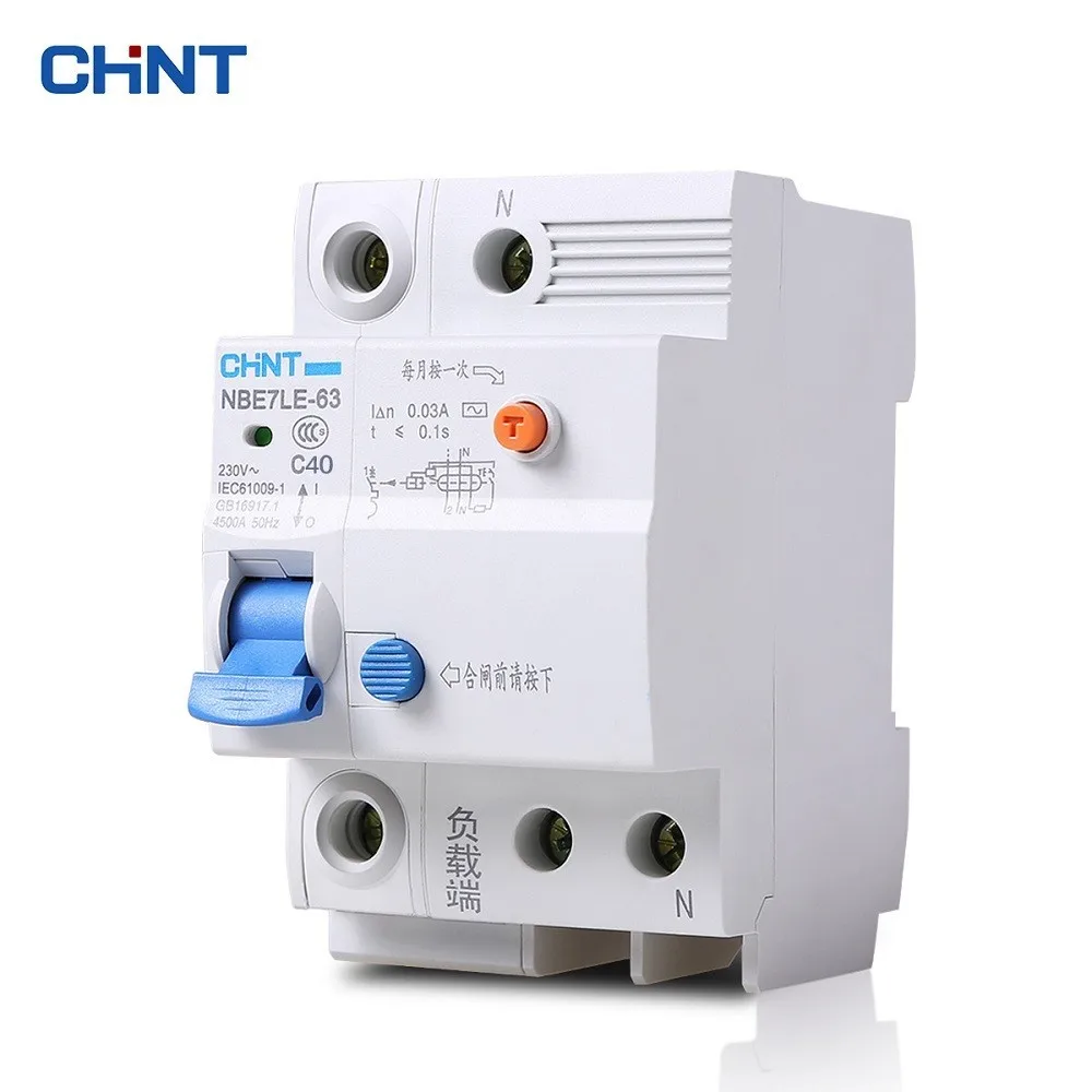 

CHINT Small Earth Leakage Circuit Breakers NBE7LE 1P + N 40A With Electric Shock Protection Air Switch