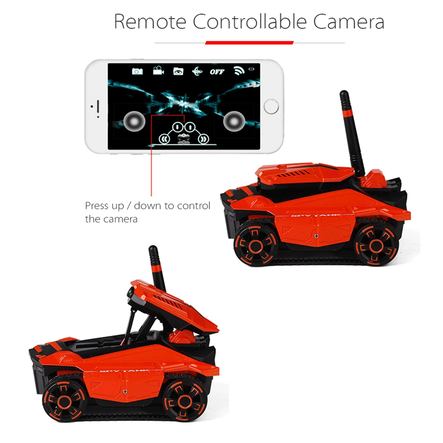 Attop Rc Танк с Hd камерой Wifi Fpv 0.3Mp камера приложение пульт дистанционного управления Танк Rc игрушка телефон Управление светодиодный робот