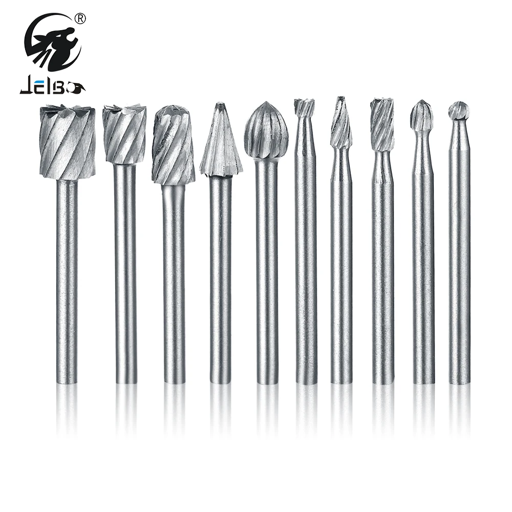 

JelBo 10pcs Drill Power Tools Drill Bit Milling Cutter Electric Grinder Head Engraving Cutter Carving Knife Drill Bit Tools