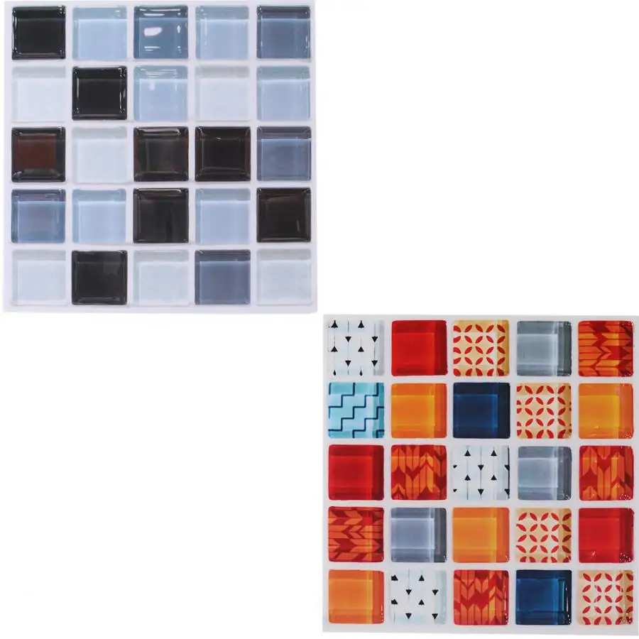 

6Pcs Mosaic Self-adhesive Wall Tile Sticker Kitchen Oil-proof Stickers Bathroom Decor New Style