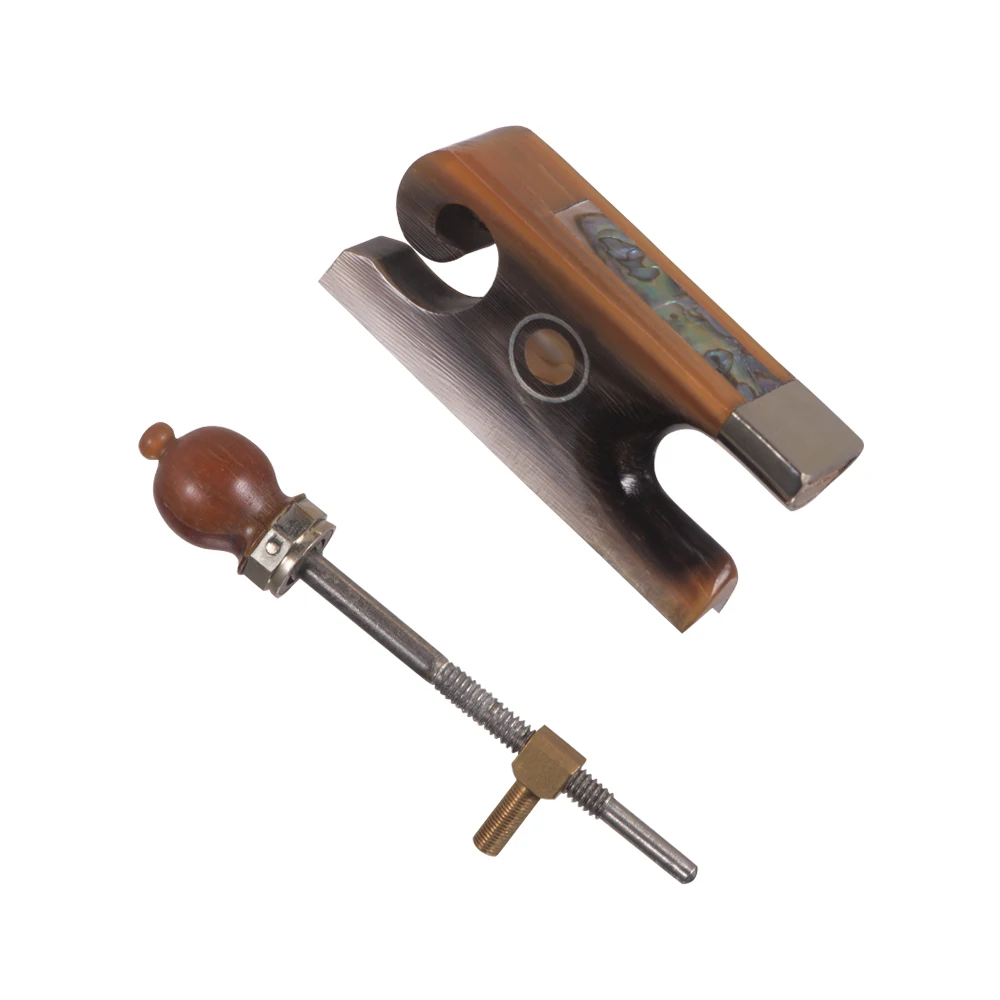 

Fiddle Violin Bow Frog & Screw Set Cattle Horn Material with Beautiful Pattern for 4/4 Violin Bow, Pack of 5 sets