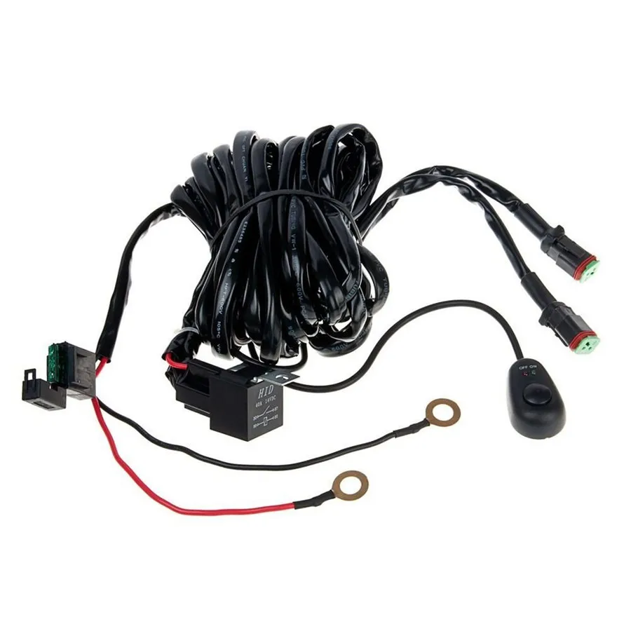 

2M Car Switch Relay Fuse Wiring Harness Kit 14VDC 40A Rated Wiring Waterproof
