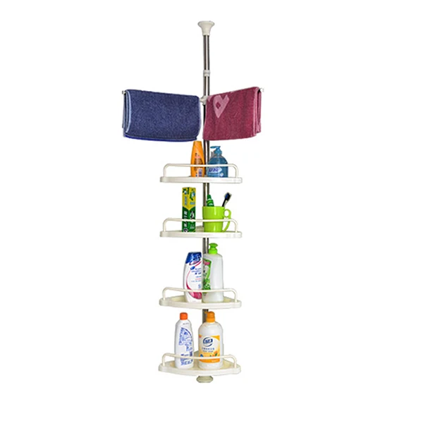 

Bathroom Corner Storage Rack Retractable Stainless Steel Tripod Storage Shelf Corner Shelf Upright Bathroom Management Racks