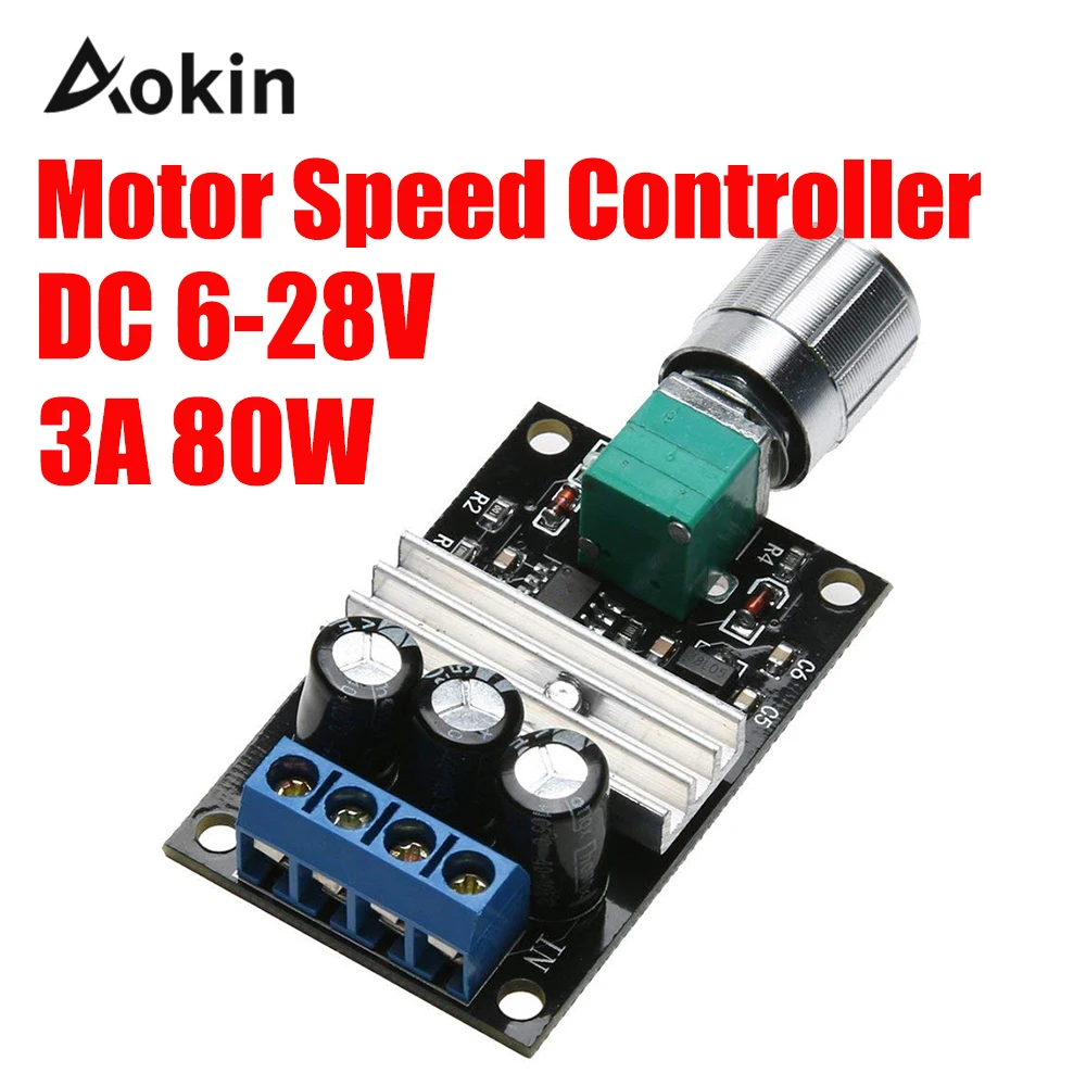DC 6-28V 3A PWM Motor Speed Controller Regulator Speed Control Switch  X 