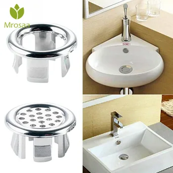 

Mrosaa 23mm Sink Round Ring Overflow Spare Cover Silver Tidy Chrome Trim Bathroom Ceramic Basin Overflow Ring Accessories