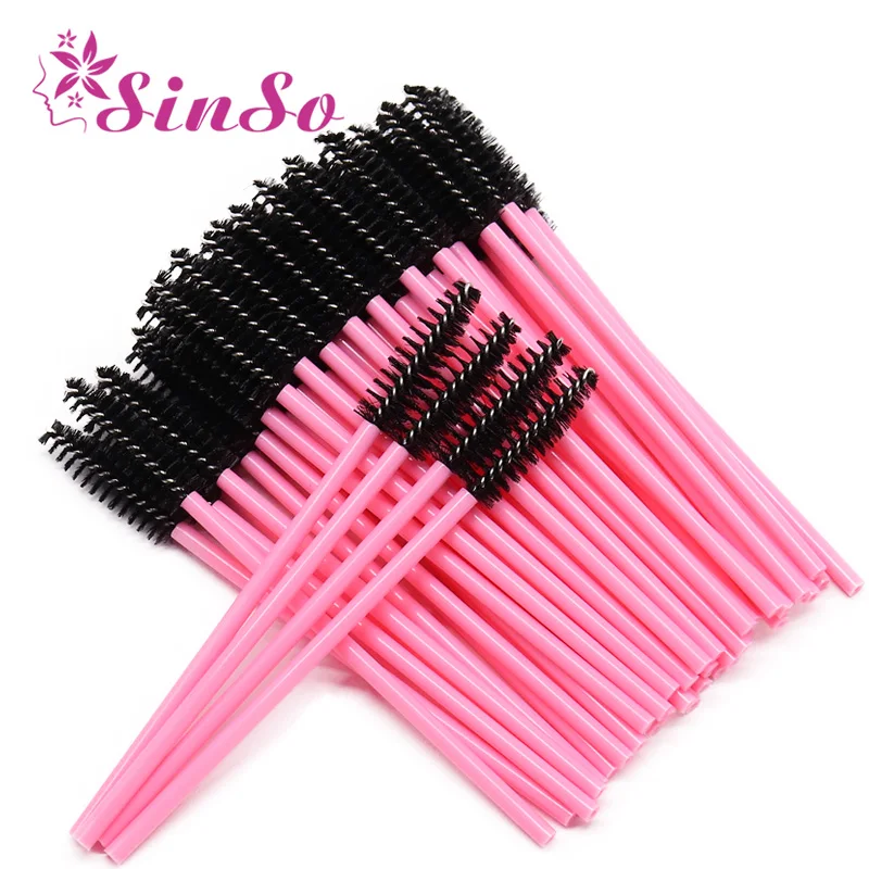 

SinSo 50Pcs Disposable Eyelashes Brushes Mascara Wands Applicator Makeup Brushes Eyelash Comb Brushes Spoolers Makeup Tools