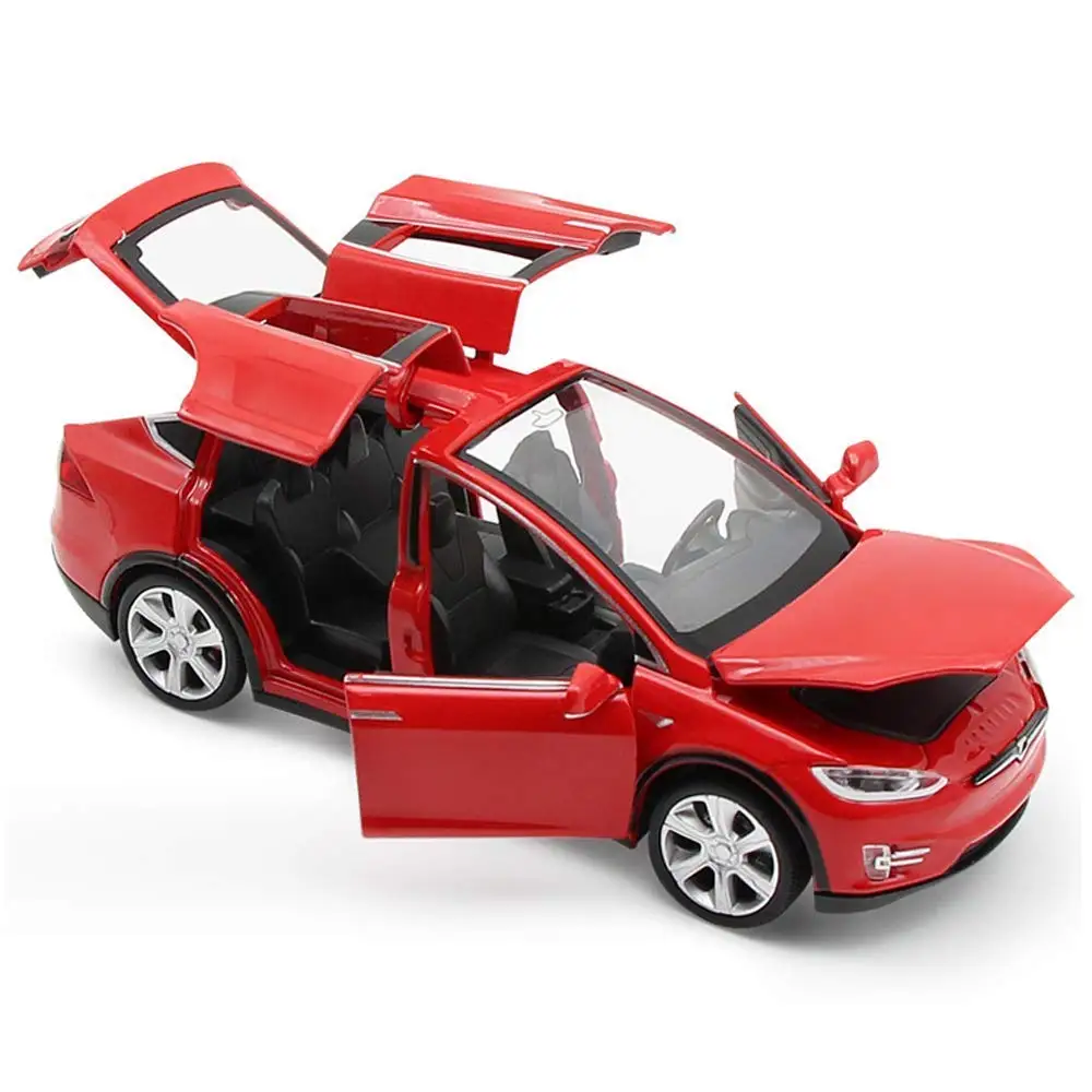 Игрушечный автомобиль из сплава, вытяжные машинки со звуком и светильник, детские игрушки, 1:32 Масштаб, модель X 90(красный