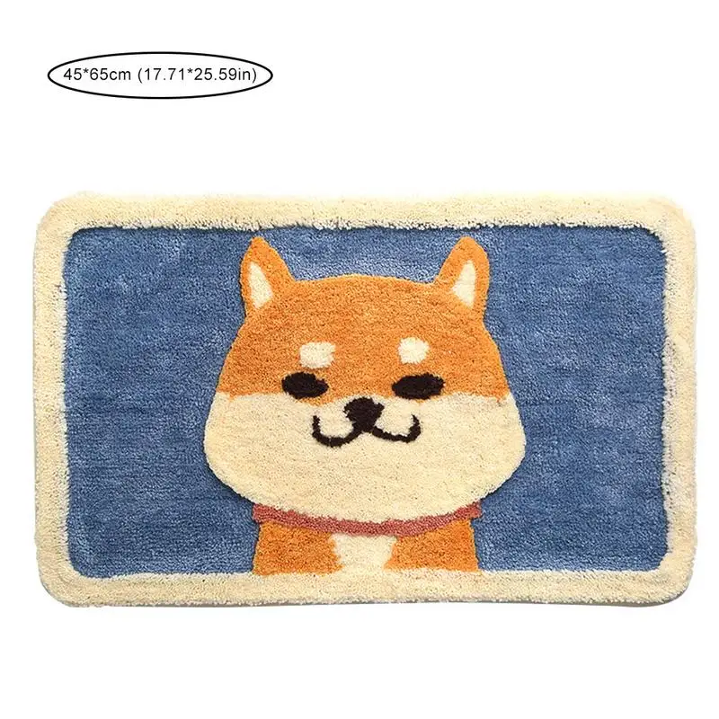 

Cartoon Akita Dog Mat Door Mat Household Flocking Absorbent Bathroom Carpet Super Soft Fiber Do Not Fade Non Slip For Bathroom