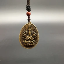 Коллекционное китайское резное бронзовое изделие из тысячи рук Bodhisattva Guan Yin Kwan-yin Bodhisattva изысканные маленькие подвесные статуи