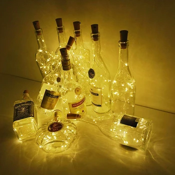 

1M 20 LED Bottle Cork String Lights Wine Bottle Fairy Mini Copper Wire Battery Operated Starry lights for DIY Christmas Wedding