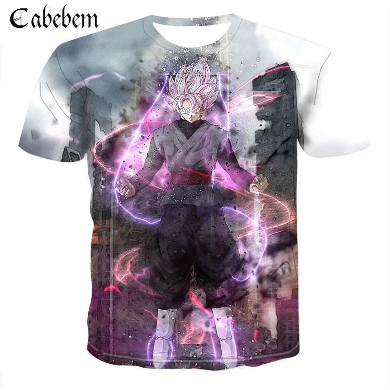 

Fashion brand men's new Dragon Ball Z T-shirt men's summer 3D printing super Saiyan God Wukong blue / red casual T-shirt top