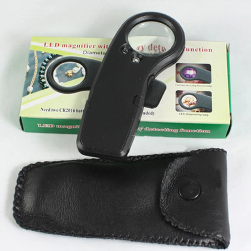 20X 40X LED Light Mini Handheld Magnifier Phone Repair Jewelry Identification Reading Map Newspaper Magnifying | Инструменты