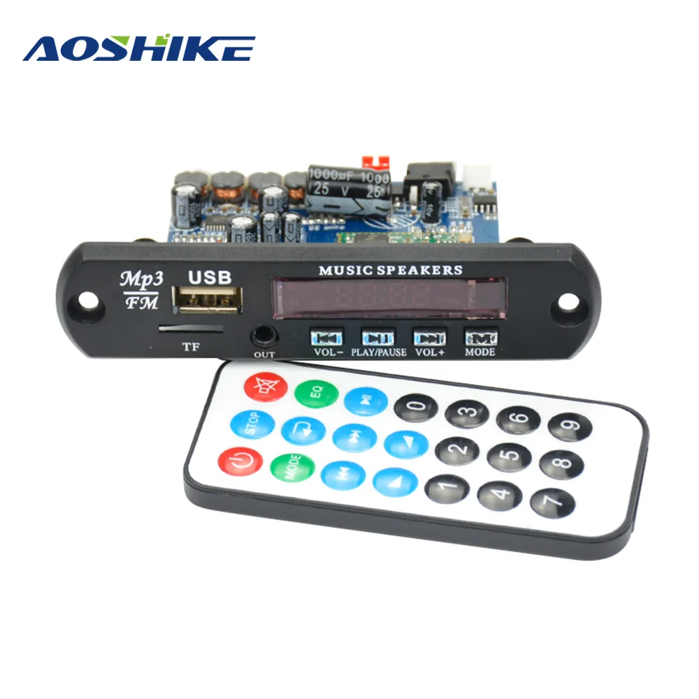 AOSHIKE 12V Bluetooth 4,0 EDR APE, FLAC, WAV, WMA, MP3 аудио декодер доска стерео ресивер 10 Вт+ 10 Вт Dgital усилители приложение Управление