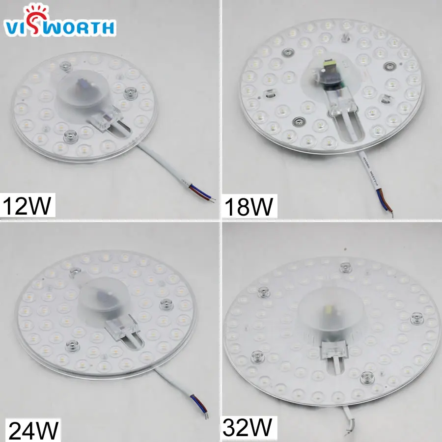 12 Вт, 18 Вт, 24 Вт, 32 Вт светодиодный декоративный модуль SMD2835 AC 220 В, 240 в, светодиодный светильник с проводом, круглый светильник, удобный источник