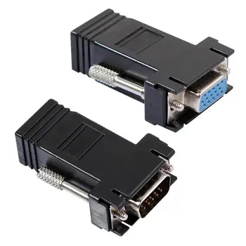 

DB15 VGA Extender Aapter Plug VGA Female/Male to Lan Cat5 Cat5e/6 RJ45 Ethernet Female Adapter Connector Converter