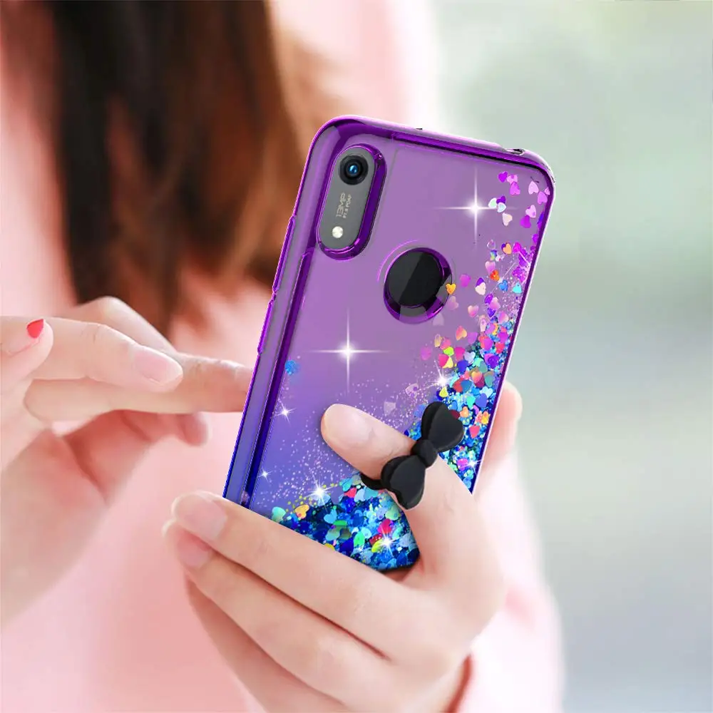 Алмазный блестящий чехол для huawei P Smart 2019 Honor 10 Lite роскошный с жидкостью зыбучие