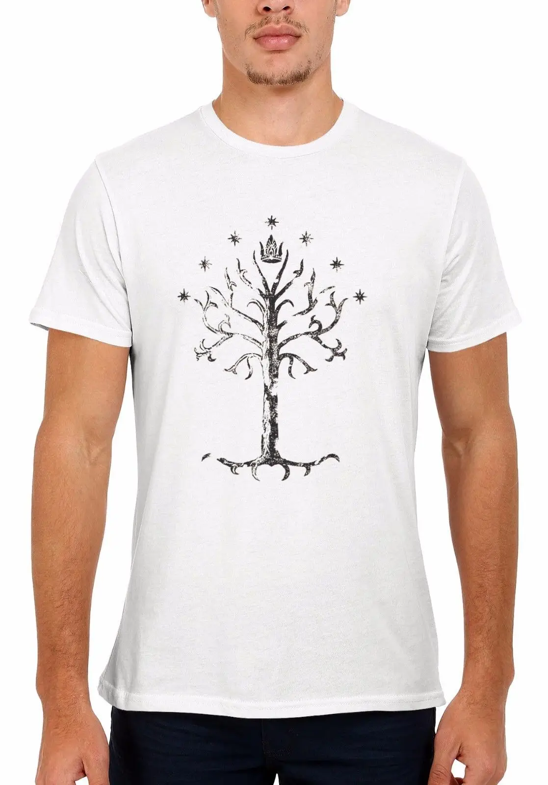 

White Tree of Gondor Lord of Rings Men Women Vest Unisex Men Tee Shirts Tops Short Sleeve Cotton Fitness T-Shirts