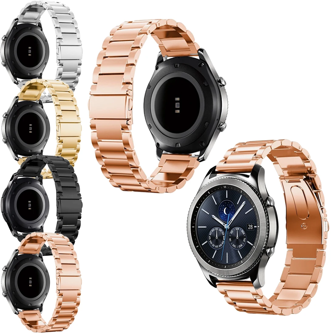 

Samsung Gear Three Beads Steel Belt For Samsung Straps For Men And Women Children's Universal Strap