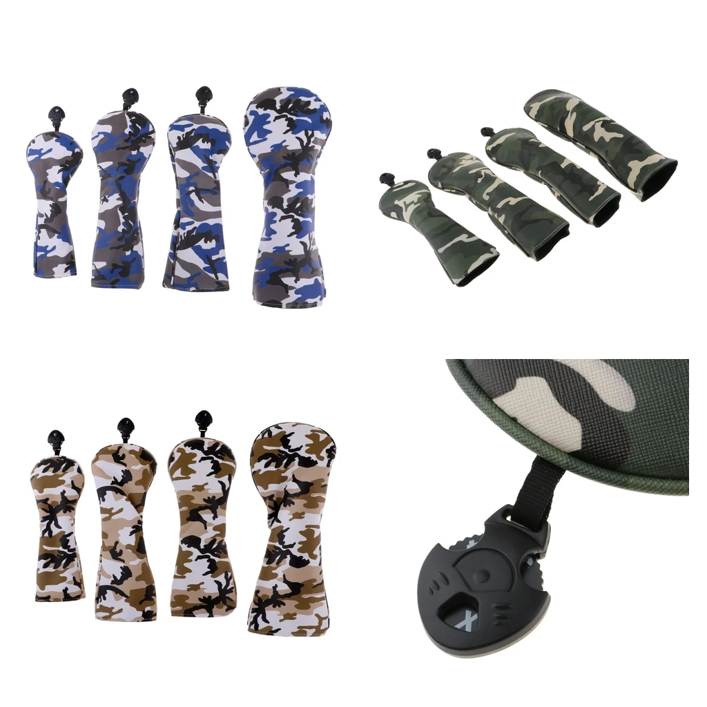 4Pcs Professional Golf Clubs Head Covers 1, 3, 5, UT Driver Fairway