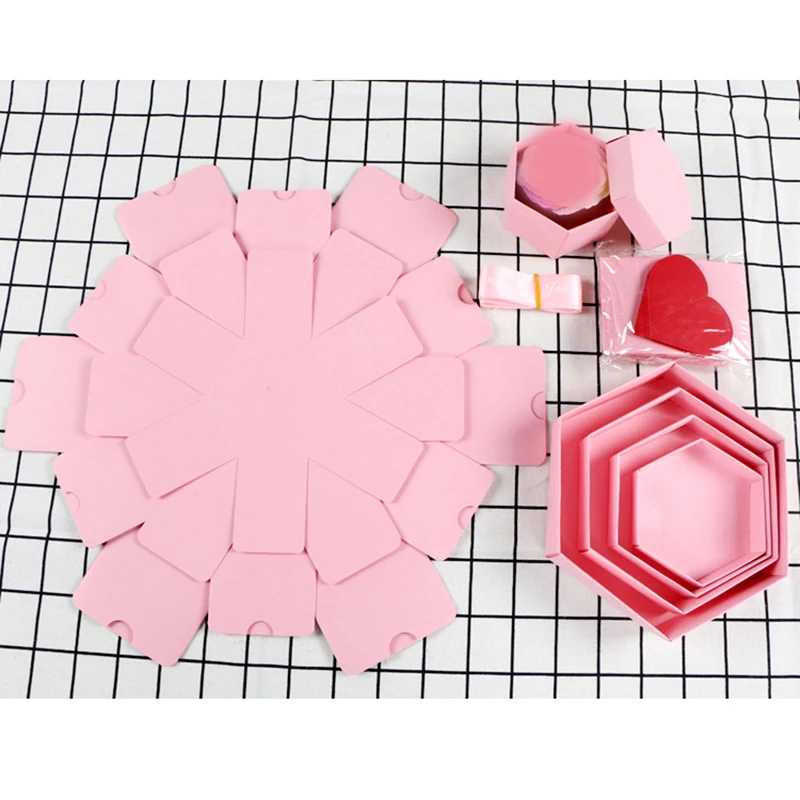 DIY Explosion Box сюрприз подарок коробка для дня рождения свадьбы украшения бумажная