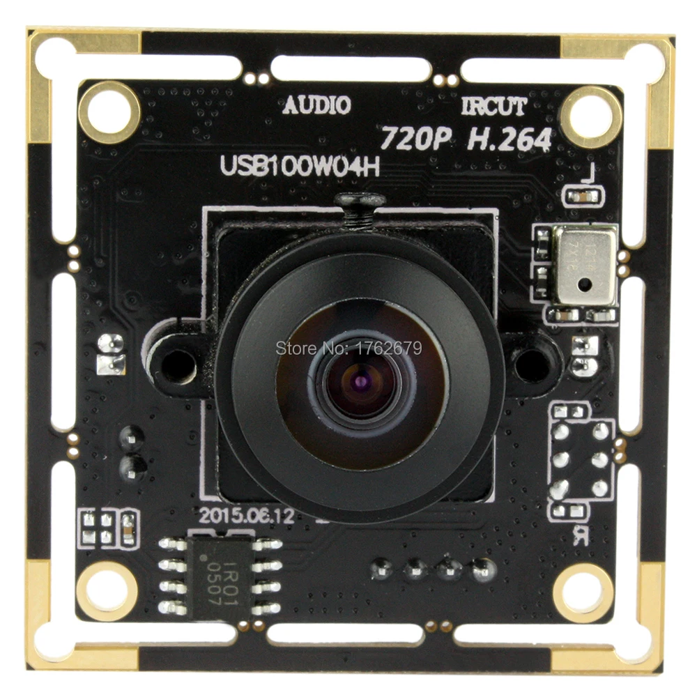 Модуль камеры рыбий глаз H.264 30fps 1280x720 usb cmos Ominivision OV9712 mini 38*38 мм для Windows Linux Mac