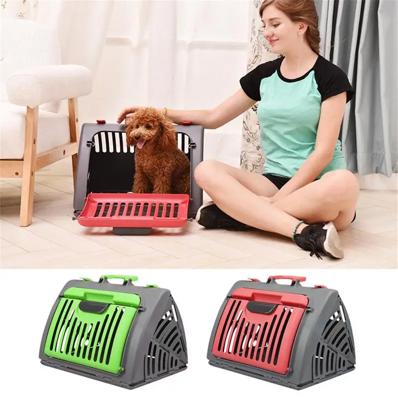 

Pet Carrier For Dogs Cat Folding Cage Collapsible Crate Handbag Plastic Carrying Bags Pets Supplies Sac De Transport Pour Chien