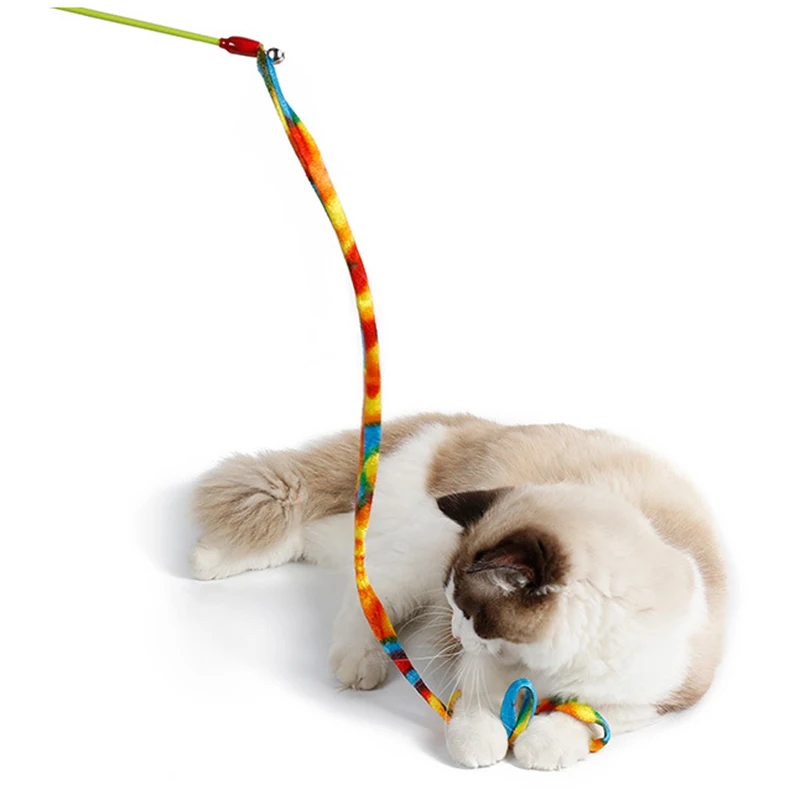 Хлопковая игрушка-трость для питомца кошки, Интерактивная игрушка-прорезыватель, тренажер для котенка, палочка с колокольчиком, котенок, кошачий интерес, игрушка для обучения кошек, принадлежности