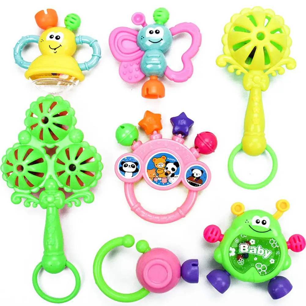 

7pcs Baby Cute Hand Jingle Bells Puzzle Shaking Rattle Toys for Kids as Gifts