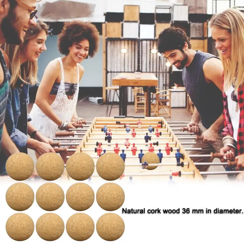 

6PCS 12PCS Table Soccer Accessories 36MM Cork Solid Wooden Football Desktop Soccer Table Soccer