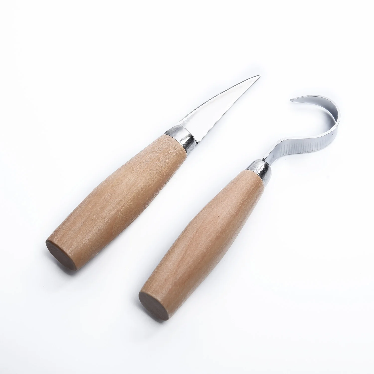 

2Pcs/Set Stainless Steel Wood Spoon Carving Knives Woodcarving Knife Kuksa Bowl Hooks Cutter Chisels Art Craft Tool Sets
