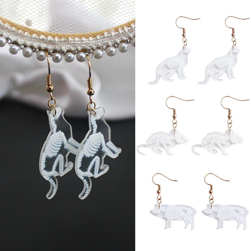 

Beautiful Rabbit Drop Earrings New Creative Bird Pig 1Pair Cat Girls Acrylic Penguin Wedding Transparent Animal Mouse Skeleton