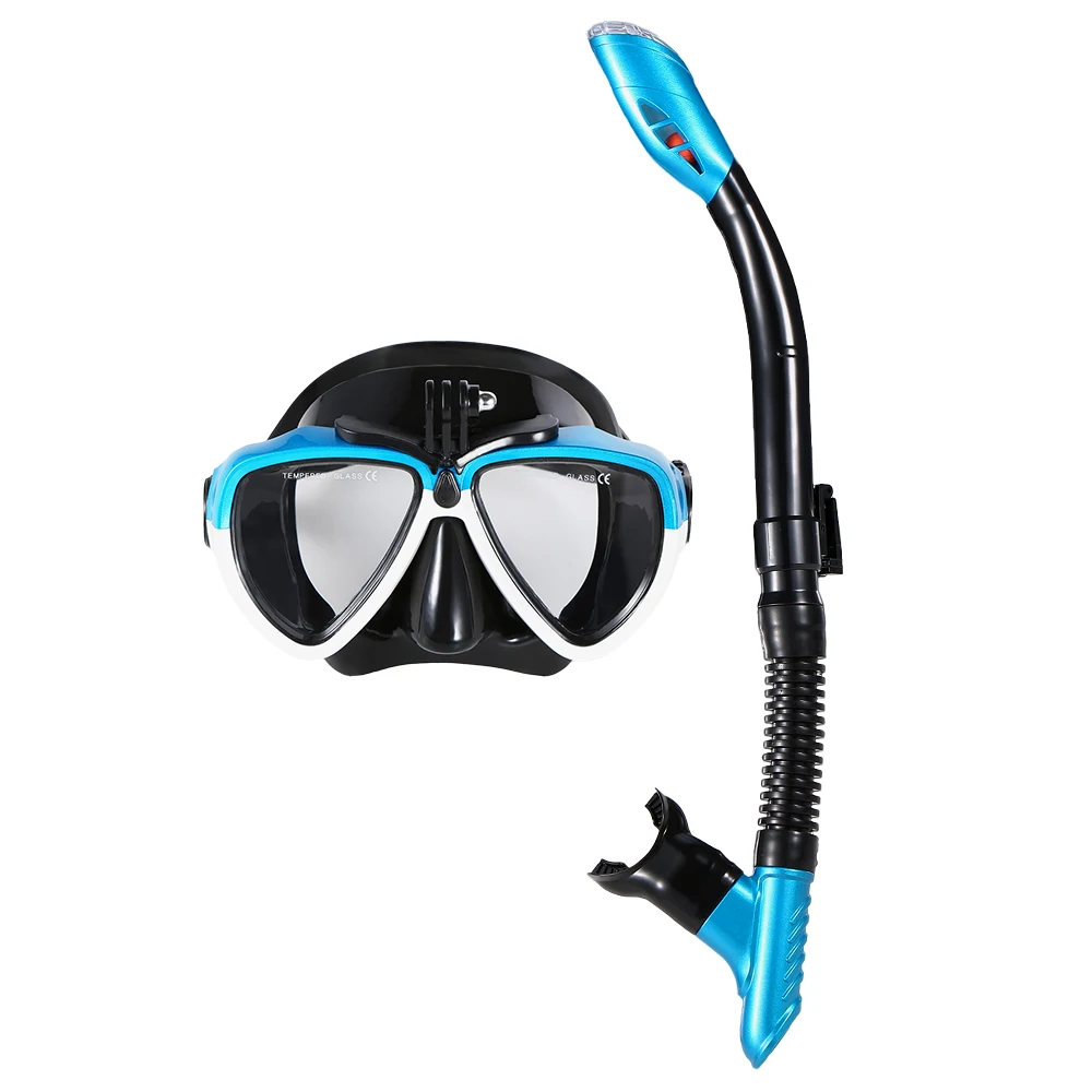 

2019 Men Women Diving Mask Snorkel Set Anti-fog Snorkeling Swimming Diving Goggles with Snorkel Tube Diving Goggles for Camera