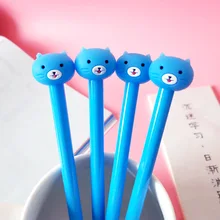 Корейская креативная мультяшная канцелярская ручка для студентов, крутые ручки, синяя гелевая ручка с кошкой