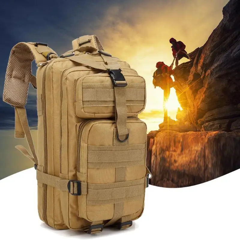 

Outdoor Tactics Backpack Shoulders Bag 30L Sand Color Camouflage Oxford Cloth Climbing Camping Bag Waterproof Travel Equipment