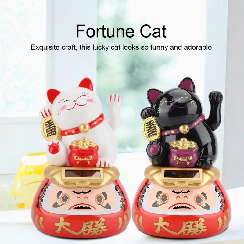 Maneki Neko на солнечной батарее очаровательное Счастливое Платье поманивающее котов