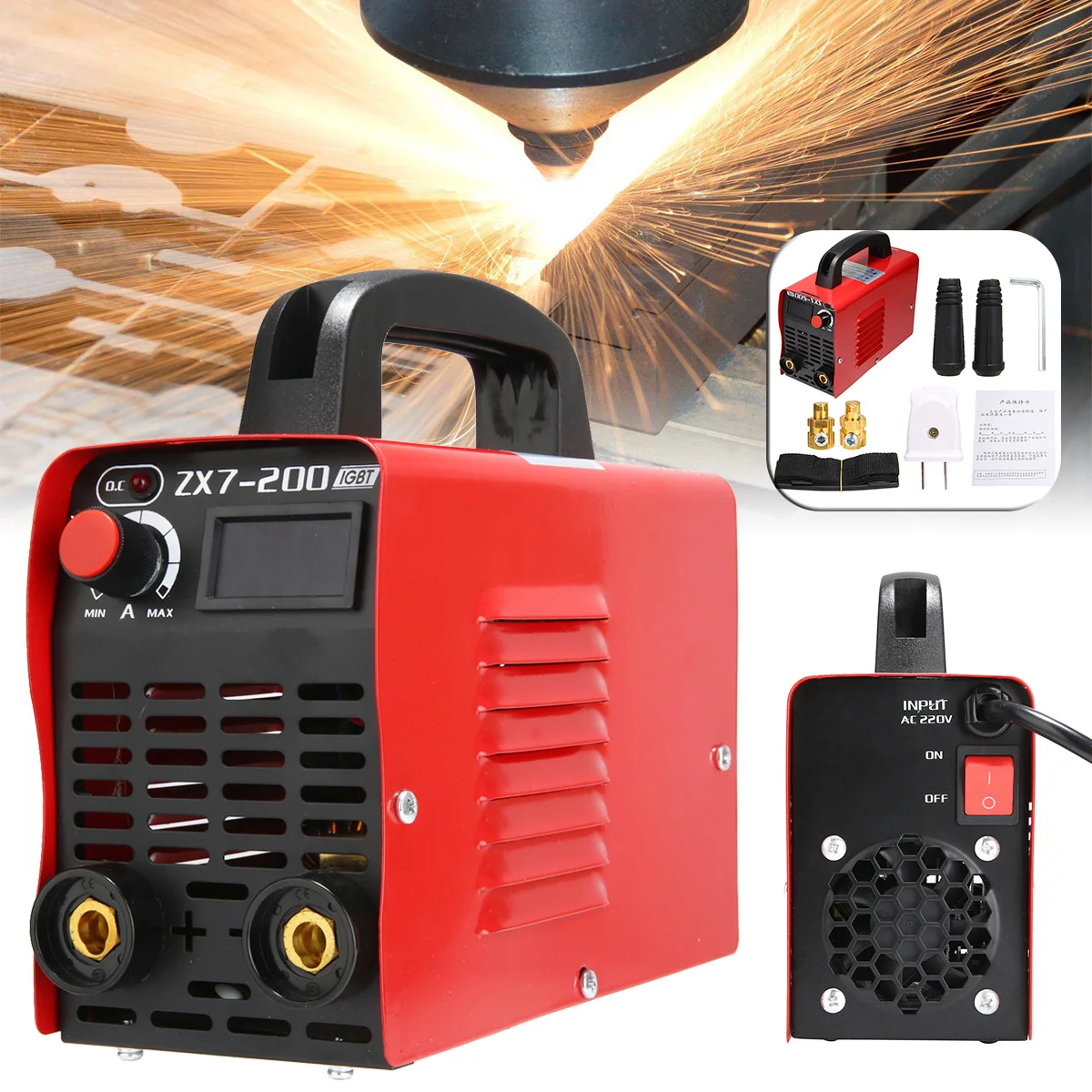 

Steel Copper Handheld MMA IGBT Inverter Electric ARC Welding Machine For Interior Decoration Industry 220V 10-200A 4000W