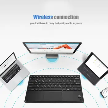 

German 78 Keys Bluetooth 3.0 Wireless Keyboard With Touchpad For Android/Windows/IOS