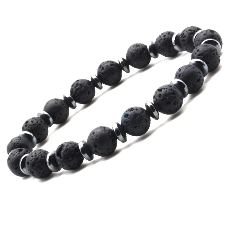 Black Hematite 8MM Lava Stone DIY Aromatherapy Essential Oil Diffuser Bracelet Men Women Jewelry Pulseras Mujer | Украшения и
