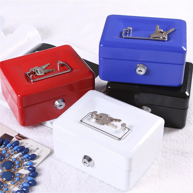 

Mini safes mini lock portable coin box desktop storage box safety box storage seal change box For Home School Office