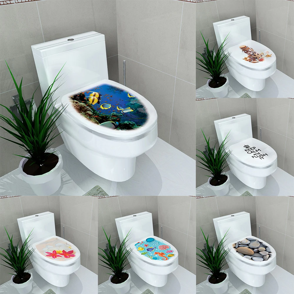 

2019 NEW Multi-style Bathroom Stickers on The Toilet Muurstickers Home Decor Waterproof Painting Wall Decal Pegatinas De Pared