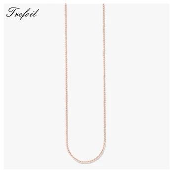 

Rose Gold Venezia Link Chain Necklace,2018 New Fashion Jewelry Romantic Accessory 925 Sterling Silver Chains Gift For Women