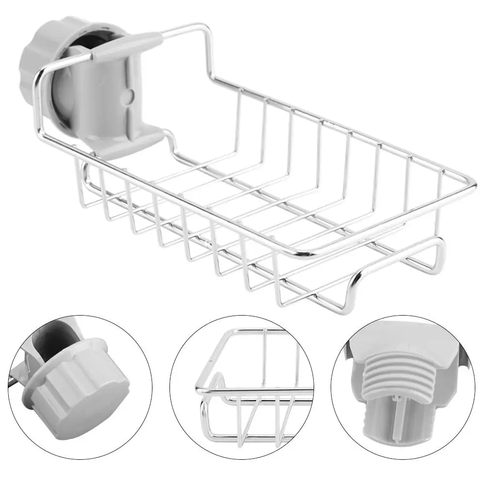 Практичный подвесной держатель для раковины, стойка для кранов, моющих средств, губка, держатель для хранения, органайзер, полка