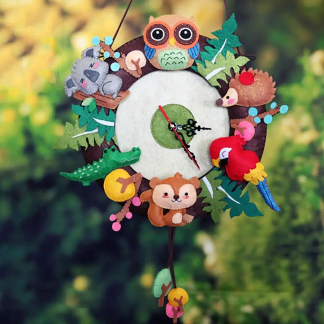 Creative Wall Clock Durable Round Pointer Animal Tree Artificial Pearl Decoration Home Room Decor | Дом и сад