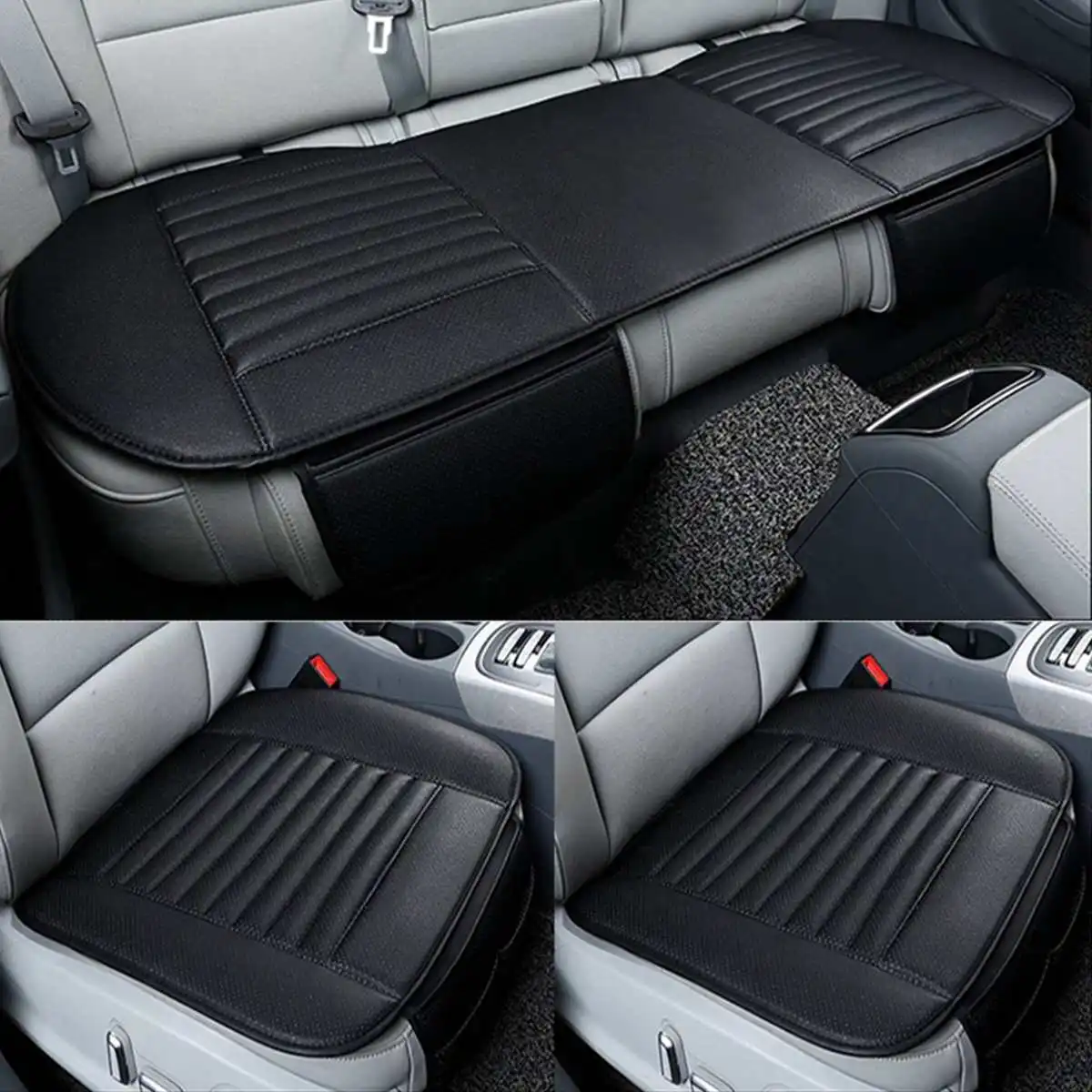 

Universal Car Seat Protector Mat 1 Set For 5 Seat Car Seat Cover Four Season Front Back Rear Seat Cushion Pu Leather Breathable