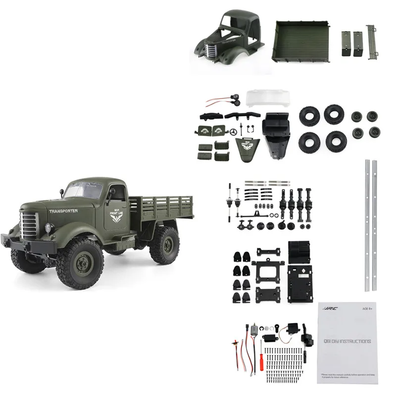 JJRC Q61 комплект 1/16 2 4G 4WD внедорожный военный грузовик гусеничный RC автомобиль DIY Car