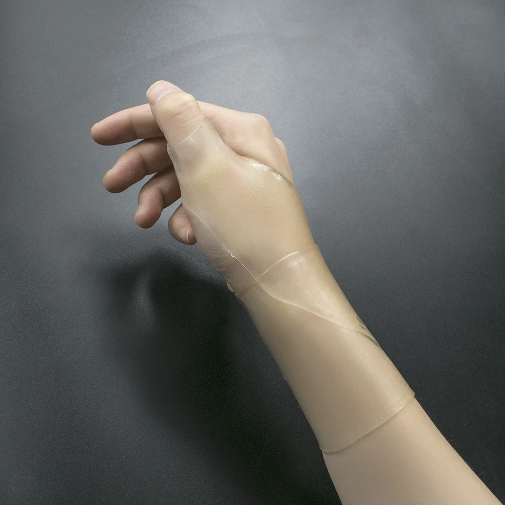 Цельнокроеное платье Силиконовые ручной палец, запястье гель Поддержка перчатки тендинит спазмы артрит боль в мышцах сброса эластичный рукав Обёрточная бумага