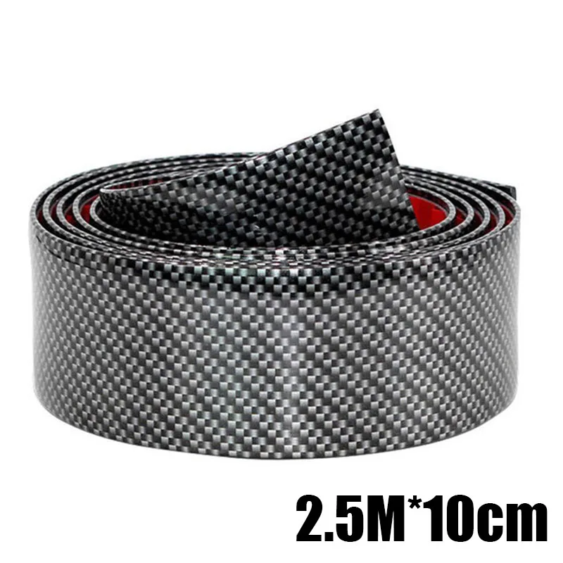 

2.5m*10cm DIY Car Door Sticker 4D Carbon Fiber Rubber Sill Protector Edge Guard