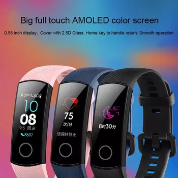 

Huawei Honor Band 4 Smart Wristband 2.5D Glass Touch Screen Bluetooth Heart Rate Monitor Support Android and IOS