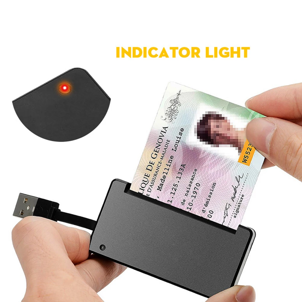 USB 2.0 Single Accessories Card Reader Cloner Connector Laptop Computer Bank Adapter ID Smart Multifunctional Stable Compact